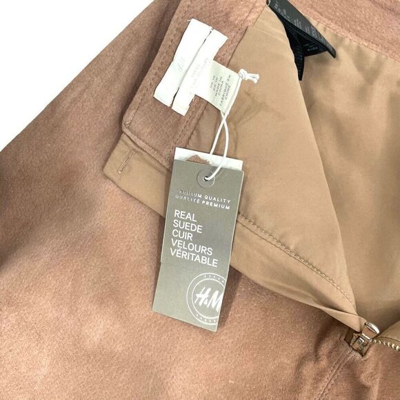 NEW H&M real suede mini skirt Size‎ 10 dusky pink - Picture 10 of 10